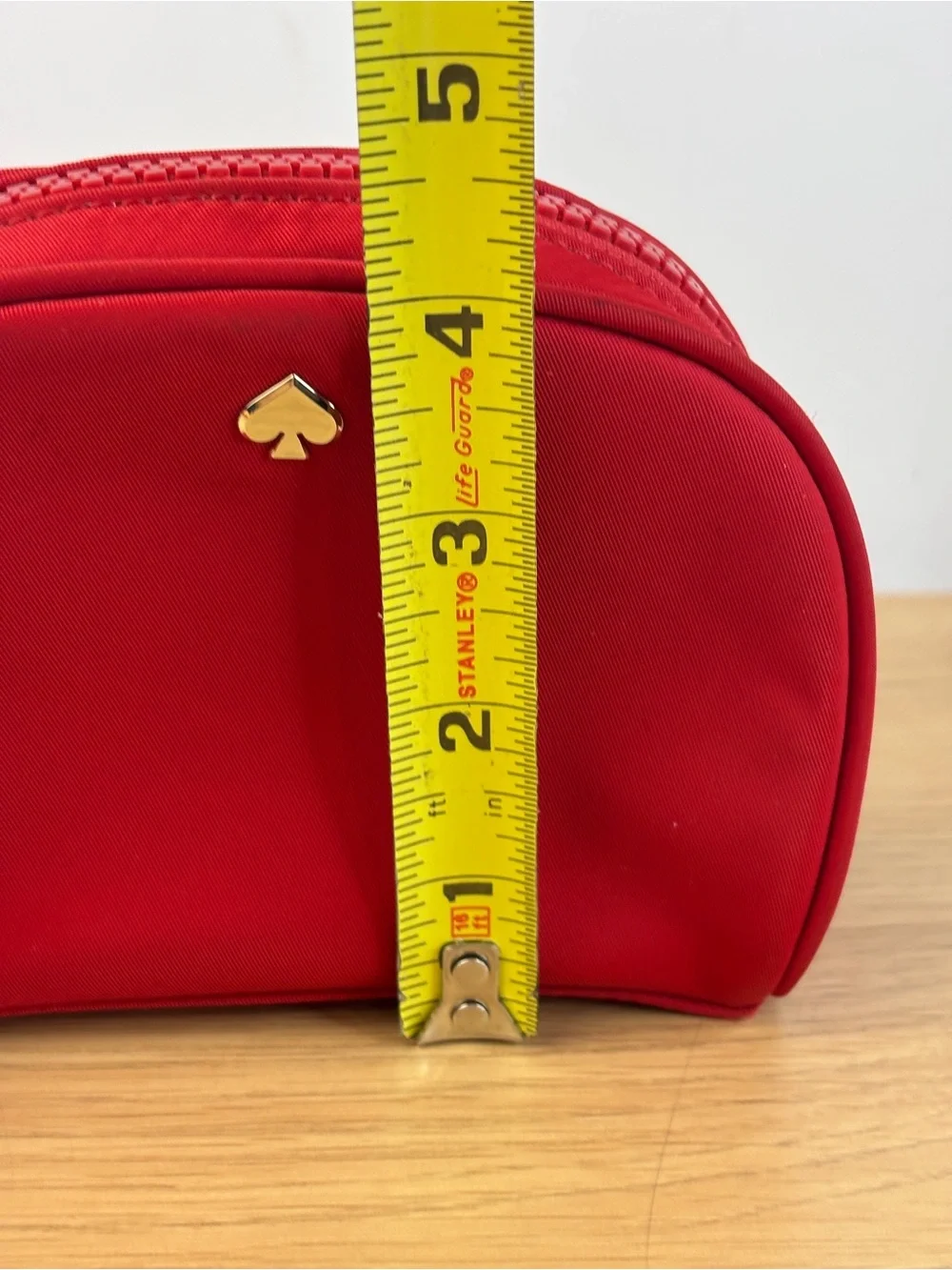 Kate Spade Jae Small Red Nylon Cosmetic Zip Pouch